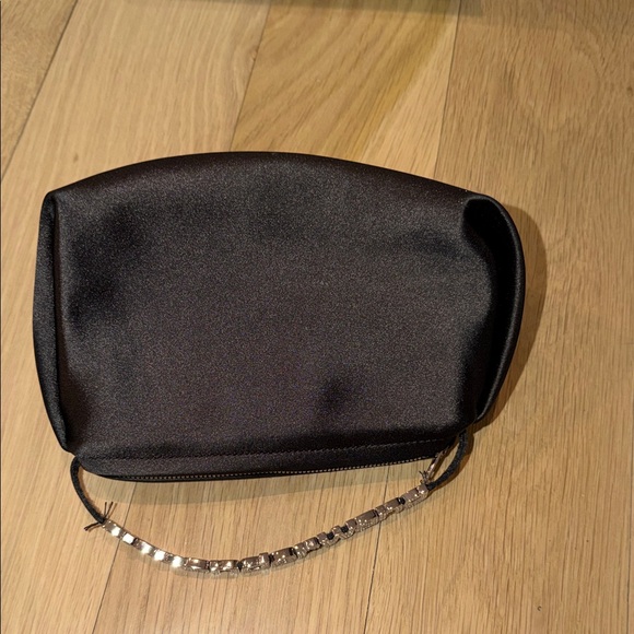 Alexander Wang Black Satin Clutch with Embellished Handle - Picture 2 of 3